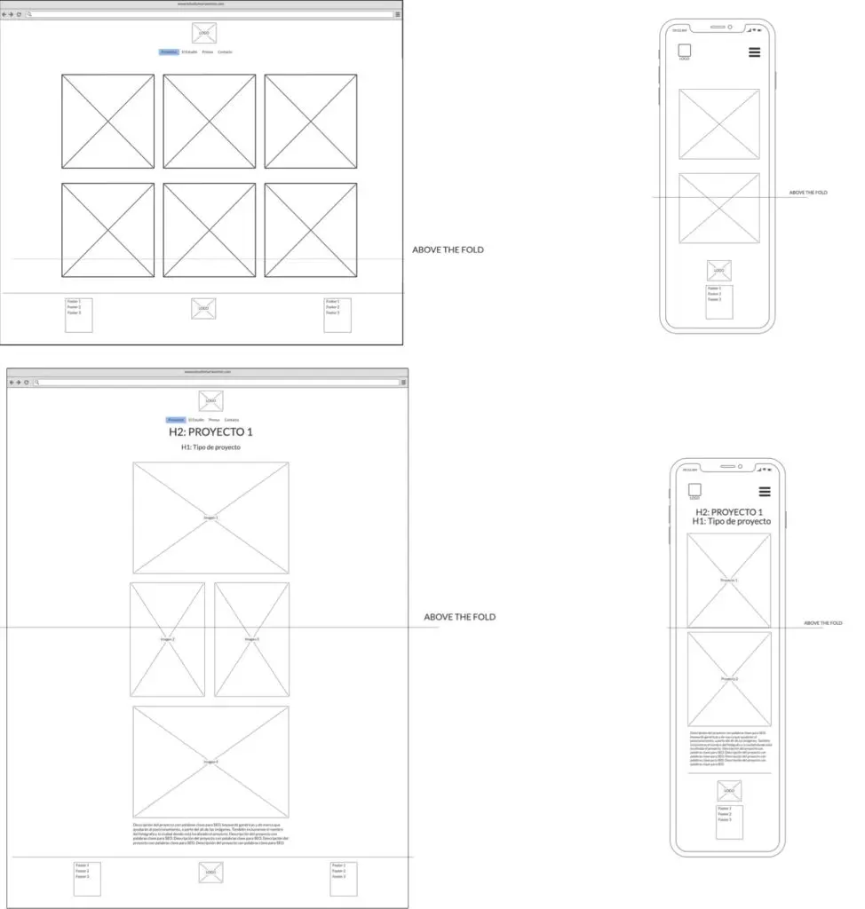 Wireframes low balsamiq